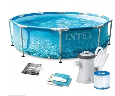 Каркасный бассейн Intex 28208 Metal Frame &laquo;Морской принт&raquo; &Oslash; 305&times;76 см, 4 485 л, с фильтр-насосом 28208 фото